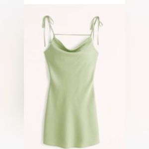 NWT green cowl neck mini slip dress from Abercrombie